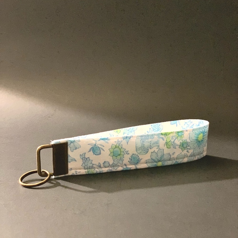 Vintage mushroom Keyfob wristlet strap keychain